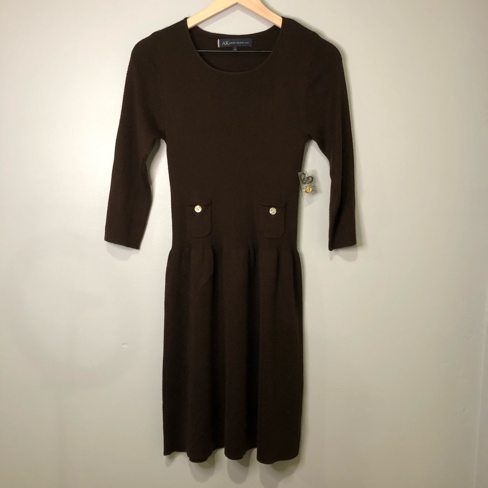 Anne Klein Fit and Flare Sweater Dress in …